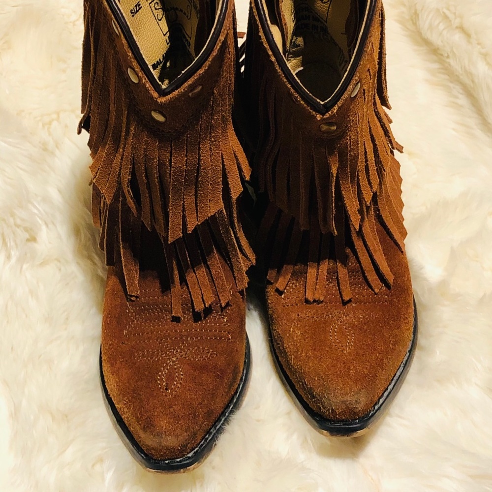 Shyanne brown fringe girls boots